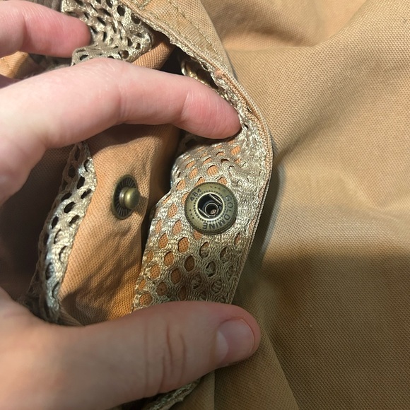 Vintage RARE Eddie Bauer Sport Shooting Vest Mesh Back Leather Trim Utility - Picture 11 of 16